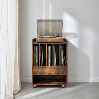 Meuble platine vinyle en bois couleur foncé