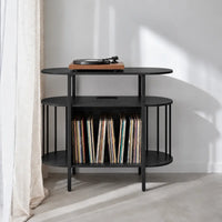 Meuble platine vinyle en bois couleur noir