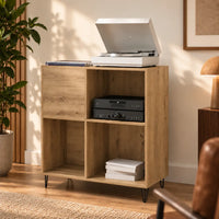 meuble vinyle pour platine couleur chêne artisanal