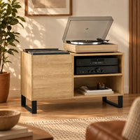 Meuble vinyle platine couleur chêne clair