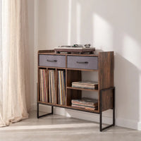 Meuble Vinyle pour Platine Marron Rustique 76 cm | Talvo
