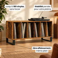 Meuble Vinyle pour Platine Bois Ancien 100 cm | Arko
