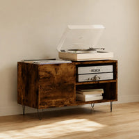 Meuble Vinyle pour Platine Chêne Fumé 85 cm | Norys