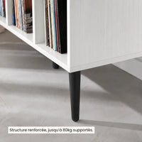 Meuble Vinyle pour Platine Blanc Pieds Métal 100 cm | Caleia