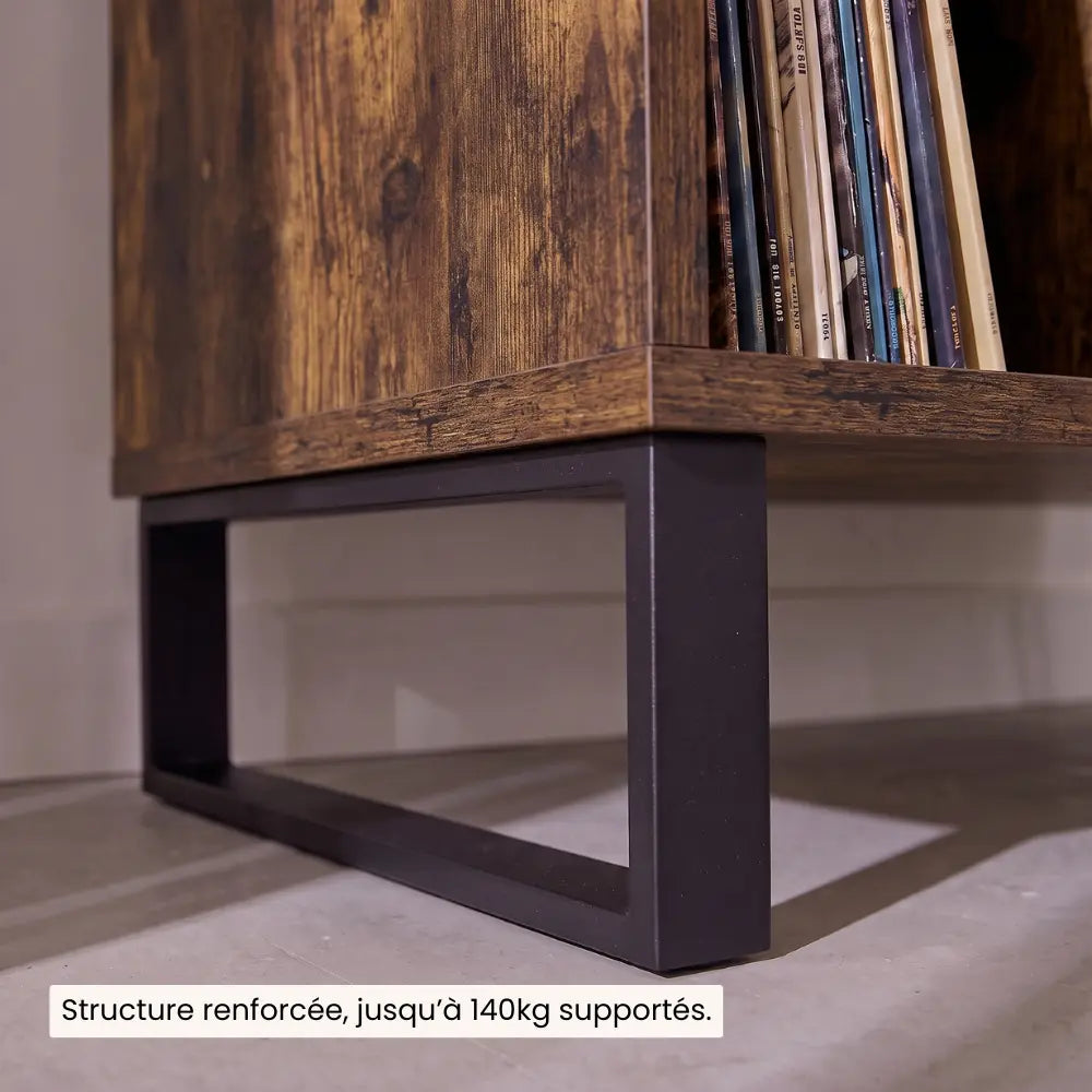 Meuble Vinyle pour Platine Chêne Fumé Vertical 84,5 cm | Dolio