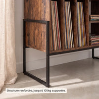 Meuble Vinyle pour Platine Marron Rustique 76 cm | Talvo