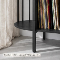 Meuble Vinyle pour Platine Noir 90 cm avec LED RGB | Baloe