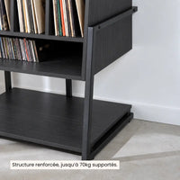 Meuble Vinyle pour Platine Noir avec Roulettes 54 cm | Calio
