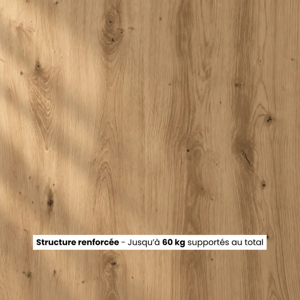 Meuble Vinyle pour Platine Chêne Artisanal 121 cm | Vaska