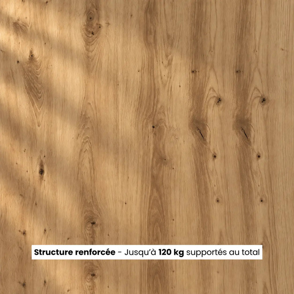 Meuble Vinyle pour Platine Chêne Artisanal 84,5 cm | Trevi