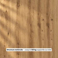 Meuble Vinyle pour Platine Chêne Artisanal 84,5 cm | Trevi