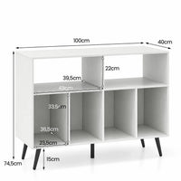 Meuble Vinyle pour Platine Blanc Pieds Métal 100 cm | Caleia