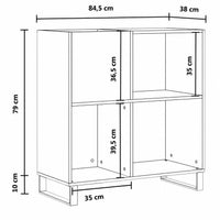 Meuble Vinyle pour Platine Chêne Fumé Vertical 84,5 cm | Dolio