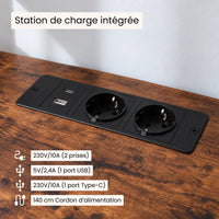 Meuble Vinyle pour Platine Industriel Marron Rustique 40 cm | Darto
