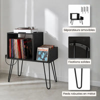 Meuble platine vinyle couleur noir en bois