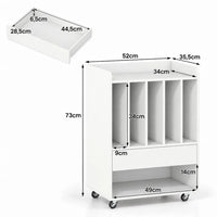 Meuble Vinyle pour Platine Blanc avec Roulettes 52 cm | Vaelio