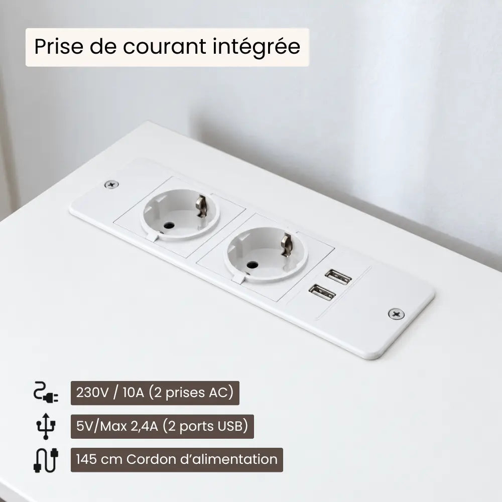 Meuble Vinyle pour Platine Blanc avec Station de Charge 66 cm | Bemea