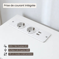 Meuble Vinyle pour Platine Blanc avec Station de Charge 66 cm | Bemea