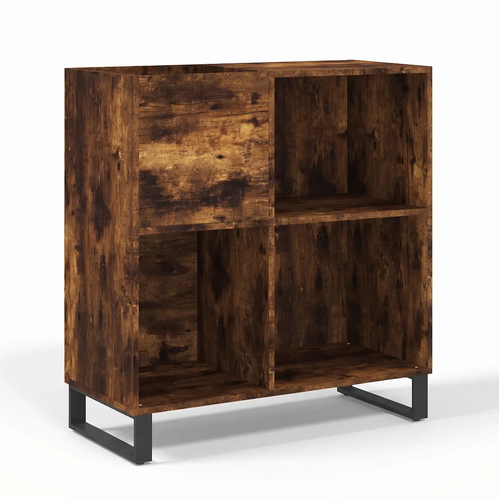 Meuble Vinyle pour Platine Chêne Fumé Vertical 84,5 cm | Dolio