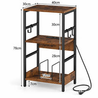 Meuble Vinyle pour Platine Industriel Marron Rustique 40 cm | Darto