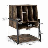Meuble Vinyle pour Platine Marron Rustique avec Roulettes 54 cm | Kalmo