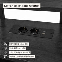 Meuble Vinyle pour Platine Noir 90 cm avec LED RGB | Baloe