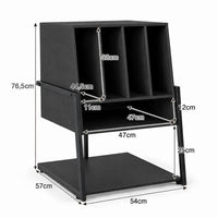Meuble Vinyle pour Platine Noir avec Roulettes 54 cm | Calio
