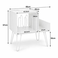 Meuble Vinyle pour Platine Blanc avec Station de Charge 66 cm | Bemea