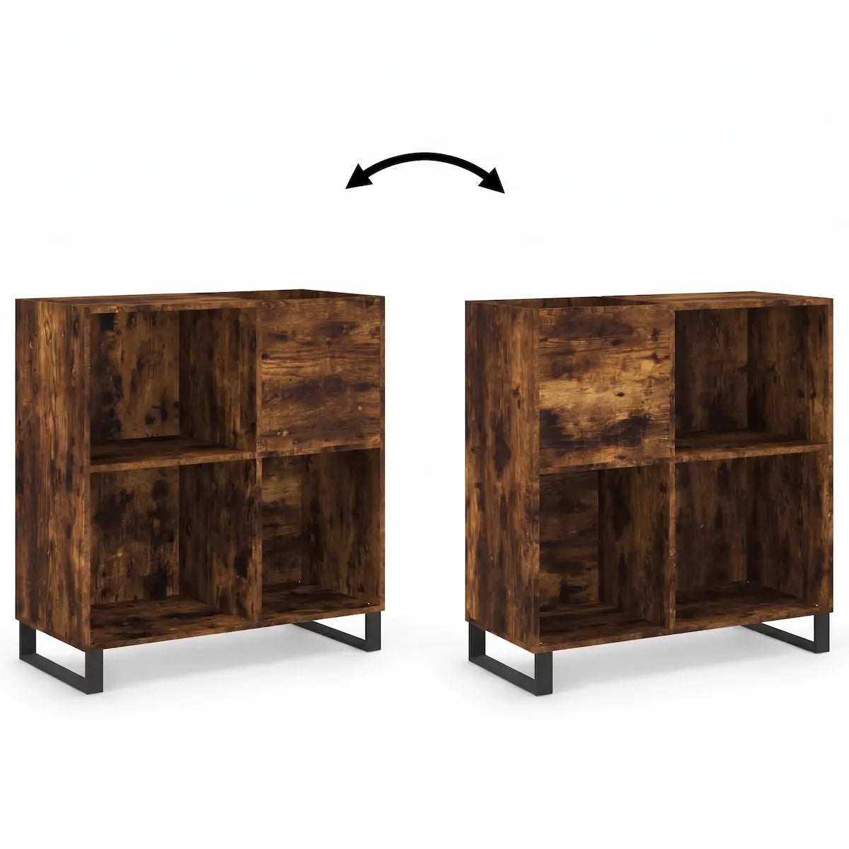 Meuble Vinyle pour Platine Chêne Fumé Vertical 84,5 cm | Dolio