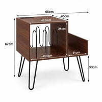 Meuble Vinyle pour Platine Couleur Noyer avec Station de Charge 66 cm | Melia