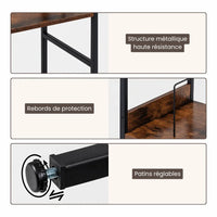 Meuble Vinyle pour Platine Industriel Marron Rustique 40 cm | Darto