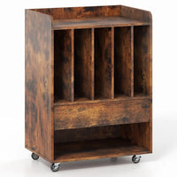 Meuble Vinyle pour Platine Marron avec Roulettes 52 cm | Molva