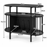 Meuble Vinyle pour Platine Noir 90 cm avec LED RGB | Baloe