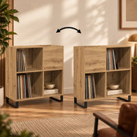 Meuble Vinyle pour Platine Chêne Artisanal Vertical 84,5 cm | Altio