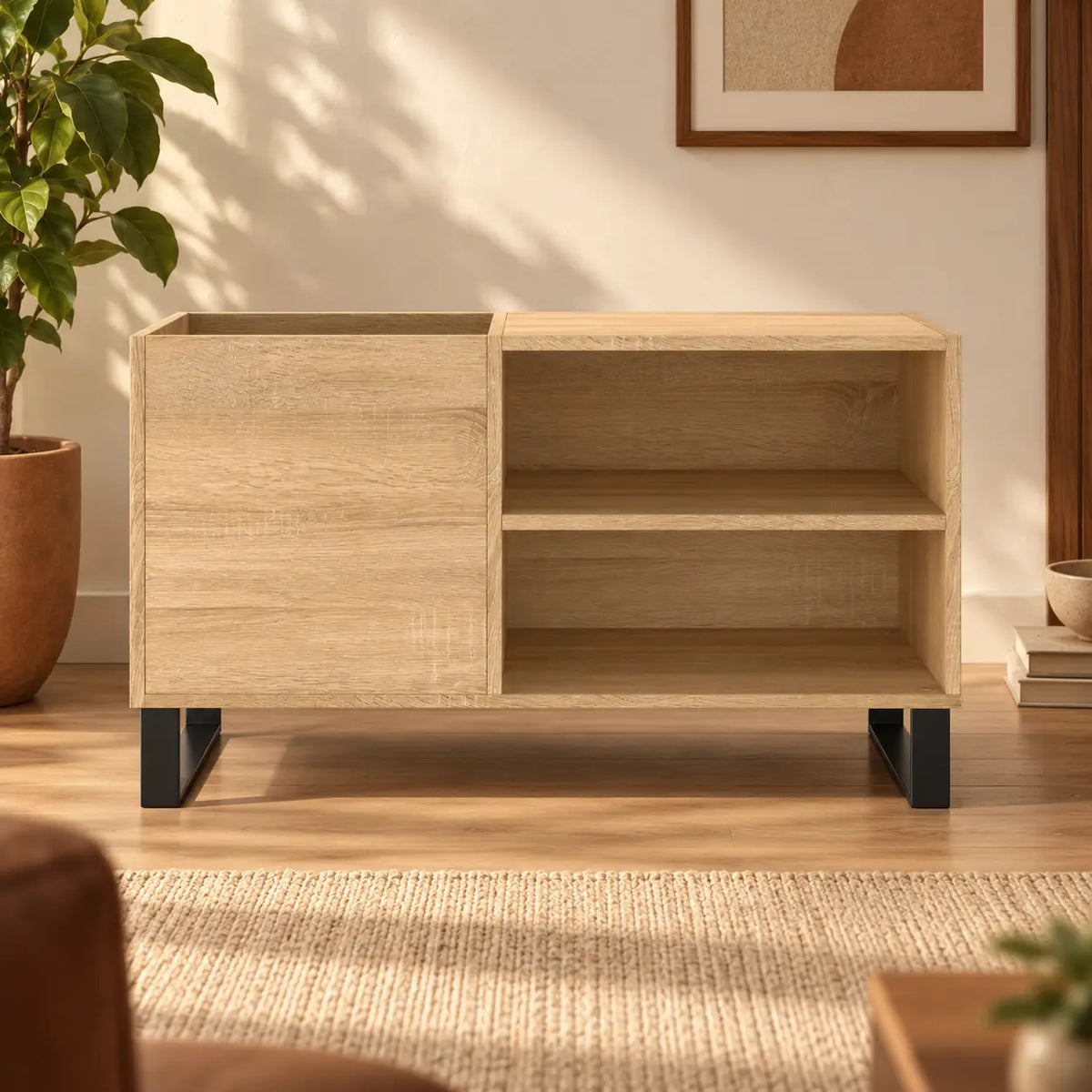 Meuble Vinyle pour Platine Chêne Sonoma 85 cm | Savor