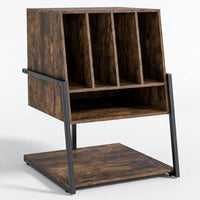 Meuble Vinyle pour Platine Marron Rustique avec Roulettes 54 cm | Kalmo