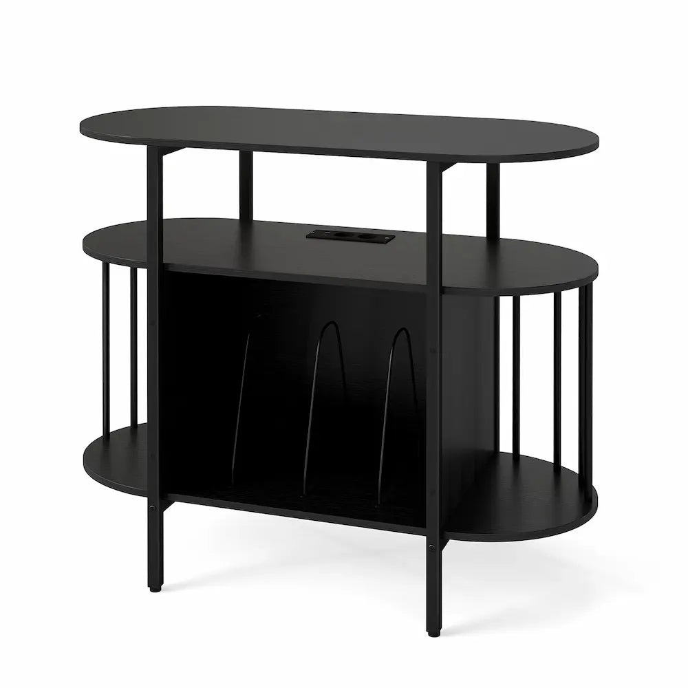 Meuble Vinyle pour Platine Noir 90 cm avec LED RGB | Baloe