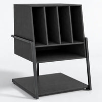 Meuble Vinyle pour Platine Noir avec Roulettes 54 cm | Calio