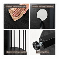 Meuble Vinyle pour Platine Noir 90 cm avec LED RGB | Baloe