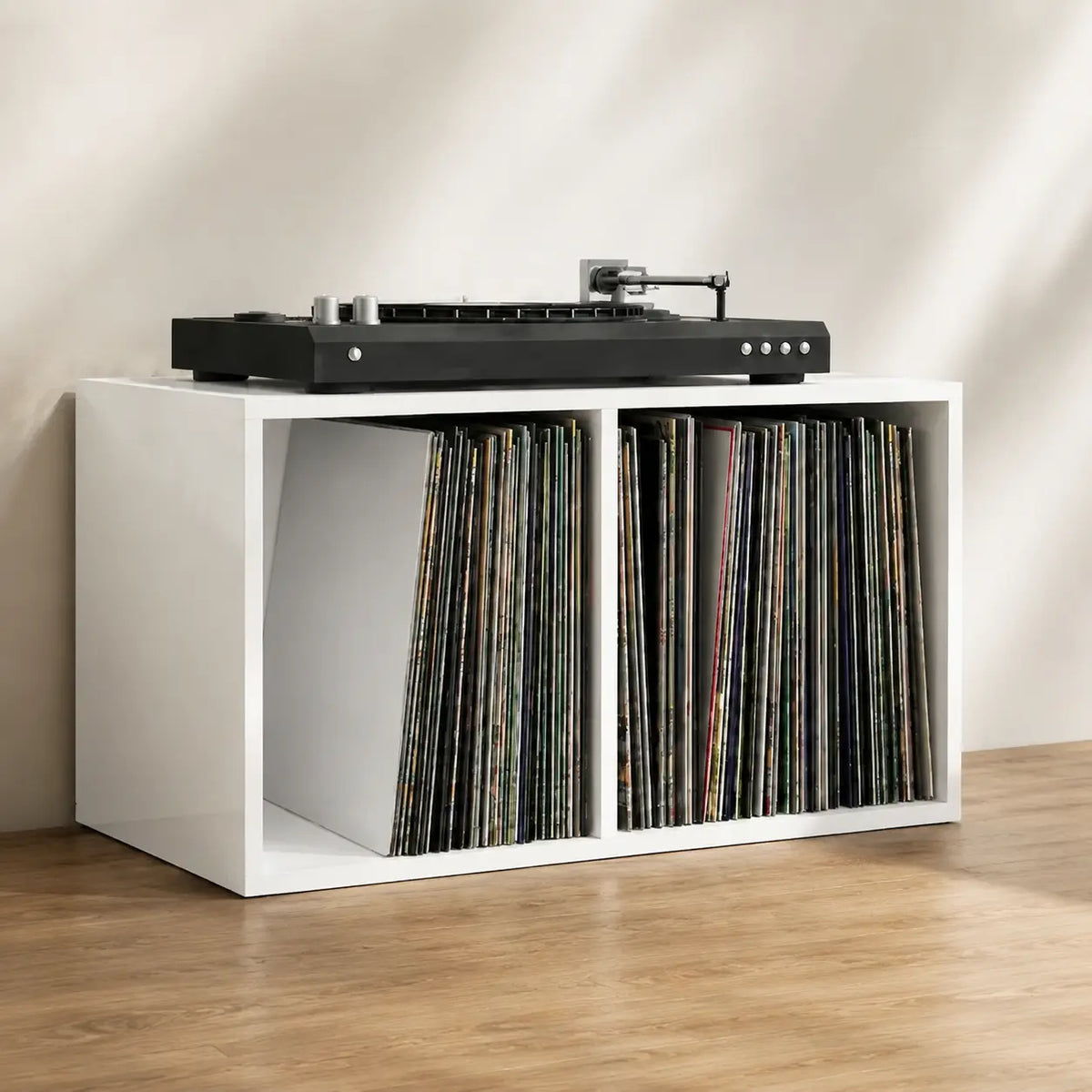 Meuble Vinyle pour Platine Blanc Brillant 71 cm | Brila