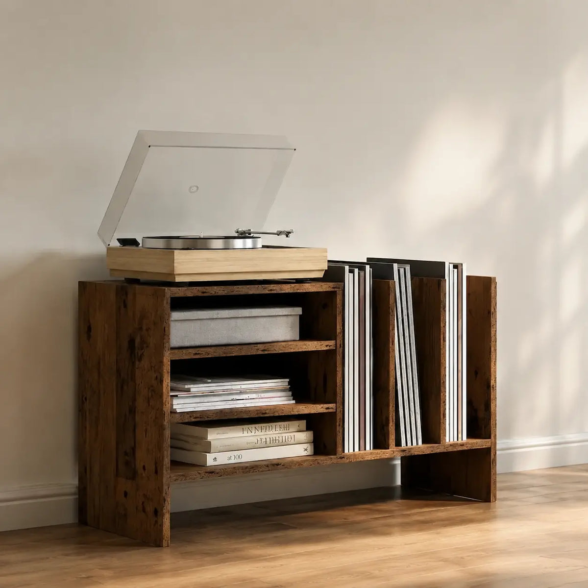 Meuble Vinyle pour Platine Bois Ancien 78,5 cm | Antik