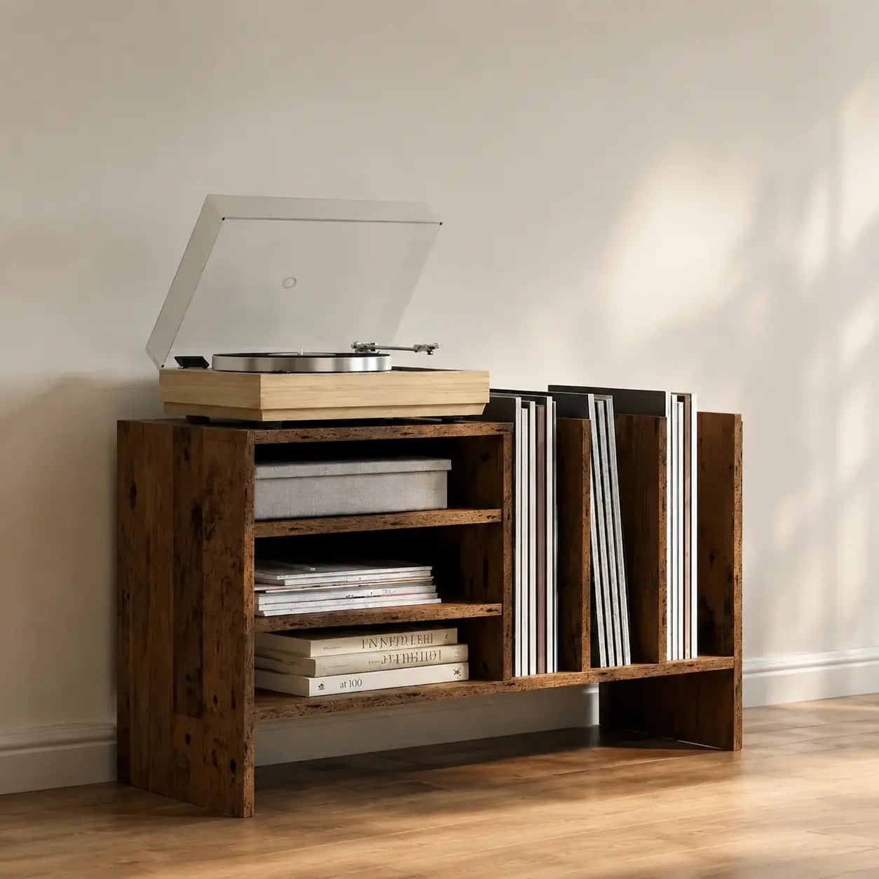 Meuble Vinyle pour Platine Bois Ancien 78,5 cm | Antik