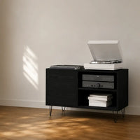 Meuble Vinyle pour Platine Chêne Noir 84,5 cm | Nero