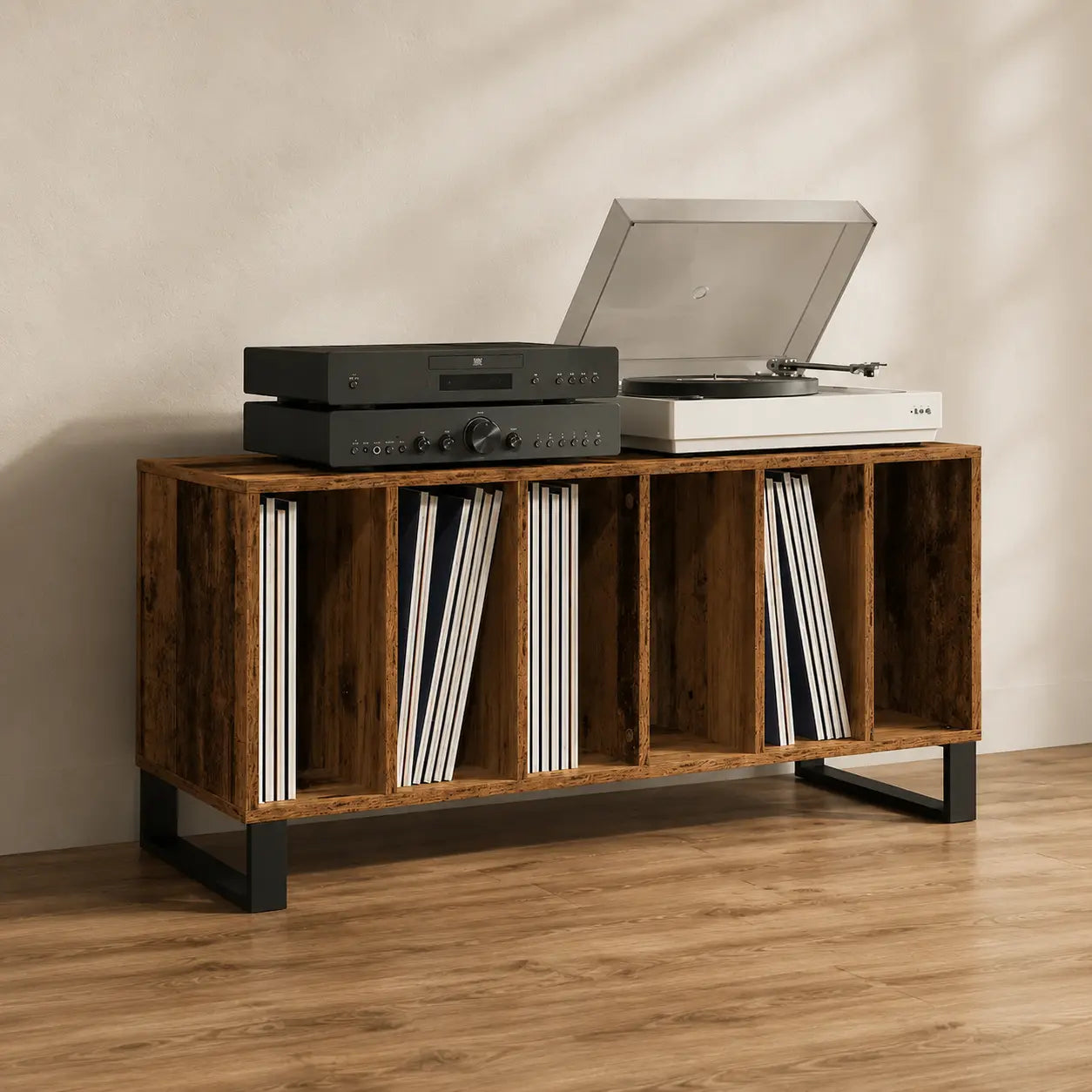 Meuble Vinyle pour Platine Bois Ancien 100 cm | Arko