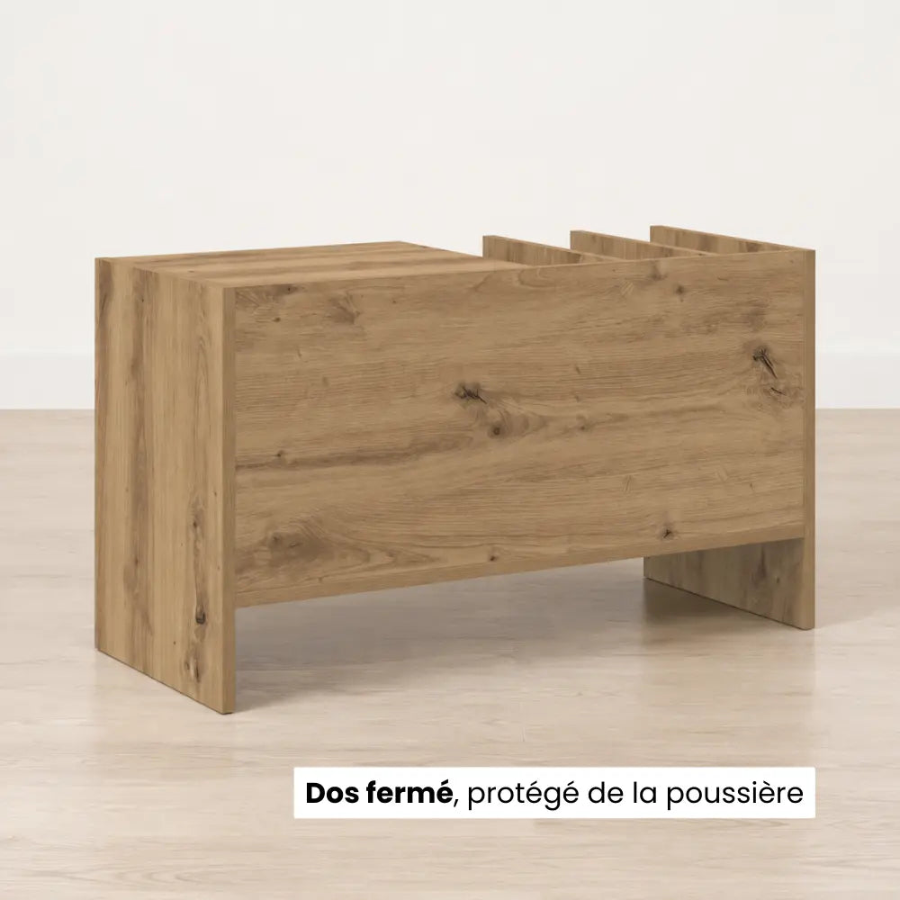Meuble Vinyle pour Platine Chêne Artisanal 78,5 cm | Thalia