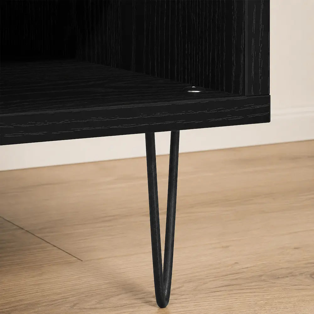 Meuble Vinyle pour Platine Chêne Noir 84,5 cm | Nero