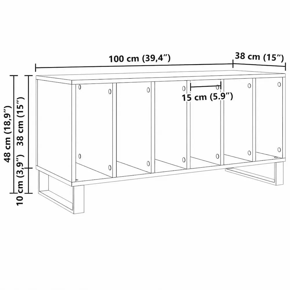 Meuble Vinyle pour Platine Bois Ancien 100 cm | Arko