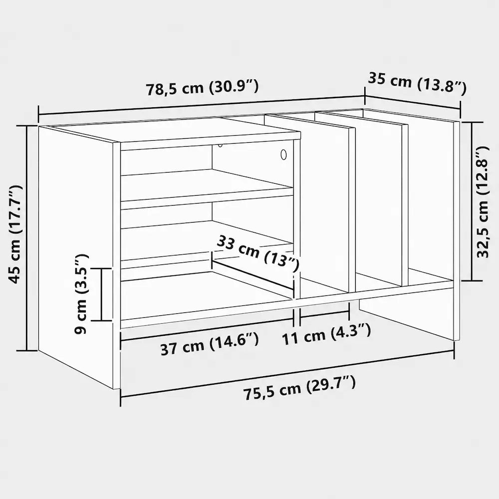 Meuble Vinyle pour Platine Blanc 78,5 cm | Luma