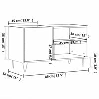 Meuble Vinyle pour Platine Noir 85 cm | Arven