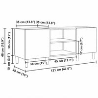 Meuble Vinyle pour Platine Chêne Artisanal 121 cm | Vaska
